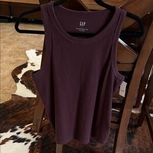 GAP Women's Ribbed Tank Top - Deep Purple